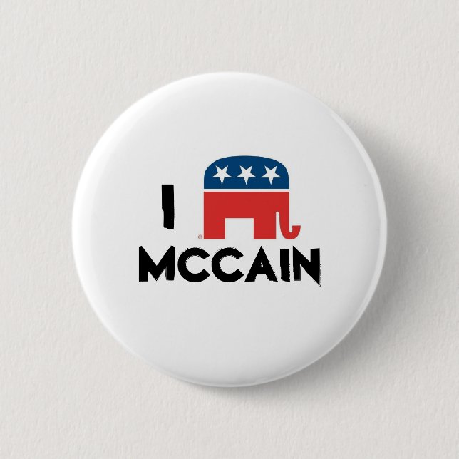 Badge Rond 5 Cm J'aime le bouton de McCain (Devant)