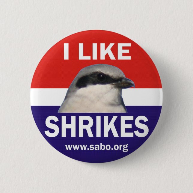 Badge Rond 5 Cm J'aime le bouton de pies-grièches (Devant)