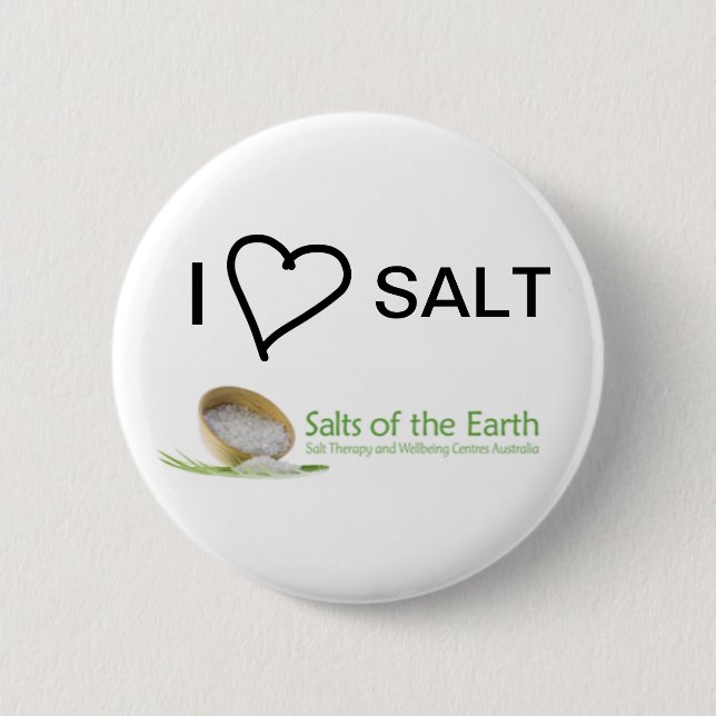 Badge Rond 5 Cm J'aime le bouton de sel (Devant)