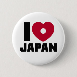Badge Rond 5 Cm J'aime le bouton du Japon
