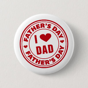 Badge Rond 5 Cm J'aime le bouton heureux de Pin de la fête des