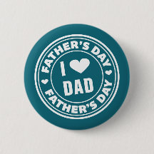 J'aime le bouton heureux de Pin de la fête des
