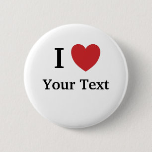 Badge Rond 5 Cm J'aime le bouton/insigne de Personalisable -