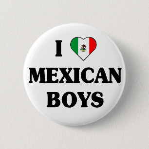 Badge Rond 5 Cm J'aime le bouton mexicain de garçons