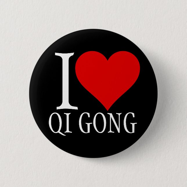 Badge Rond 5 Cm J'aime le bouton qi gong pin (Devant)
