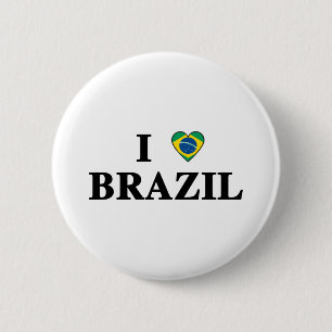 Badge Rond 5 Cm J'aime le Brésil