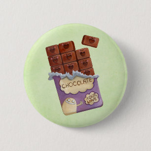 Badge Rond 5 Cm J'aime le chocolat