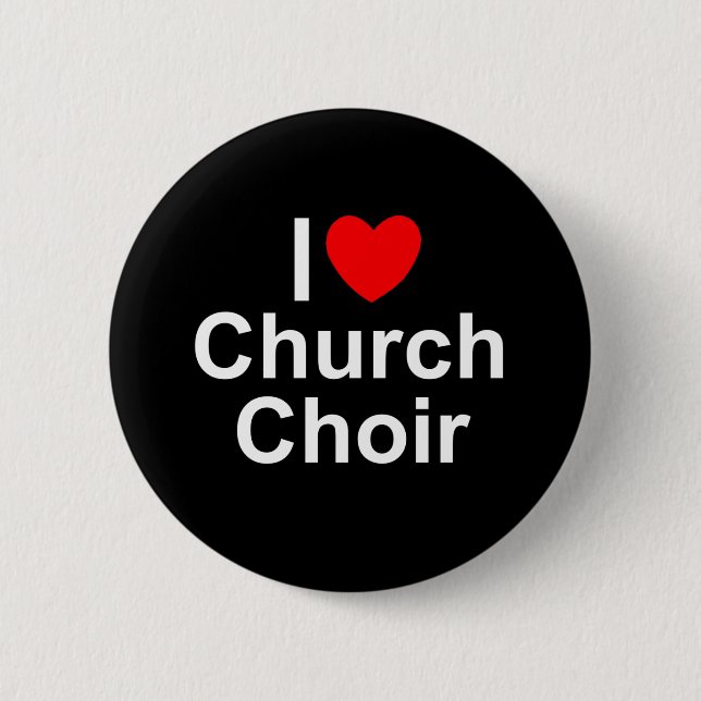 Badge Rond 5 Cm J'aime le choeur d'église (de coeur) (Devant)