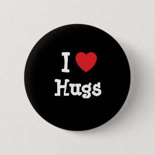 Badge Rond 5 Cm J'aime le coeur de Hugs personnalisé