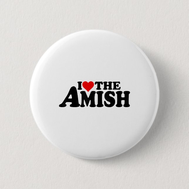 Badge Rond 5 Cm J'Aime Le Coeur De L'Amish _1 (Devant)