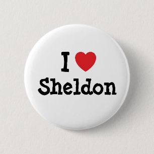 Badge Rond 5 Cm J'aime le coeur de Sheldon personnalisé