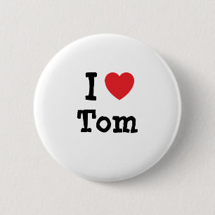 Badge Rond 5 Cm J'aime le coeur de Tom personnalisé