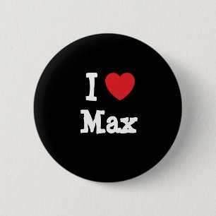 Badge Rond 5 Cm J'aime le coeur Max personnalisé