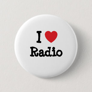 Badge Rond 5 Cm J'aime le coeur radio personnalisé