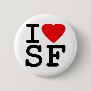 Badge Rond 5 Cm J'aime le coeur San Francisco