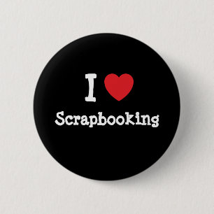 Badge Rond 5 Cm J'aime le coeur Scrapbooking personnalisé
