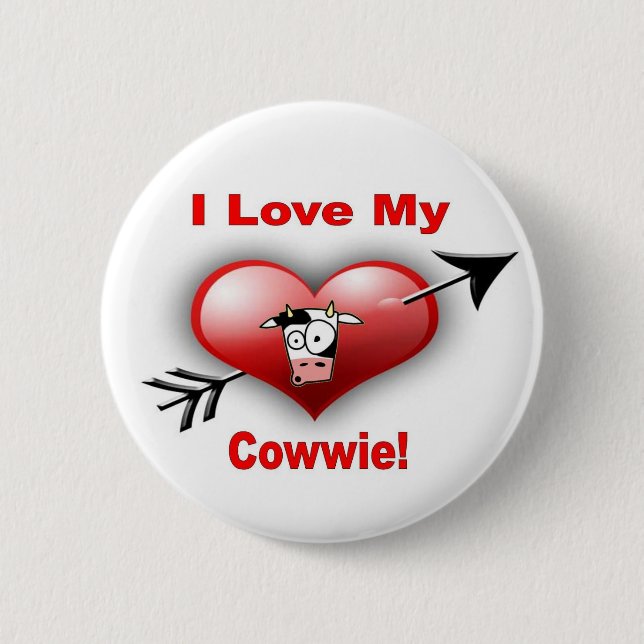 Badge Rond 5 Cm j'aime le cowwie (Devant)