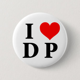 Badge Rond 5 Cm J'aime le DP