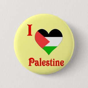 Badge Rond 5 Cm J'aime le drapeau de la Palestine