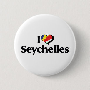 Badge Rond 5 Cm J'aime le drapeau des Seychelles