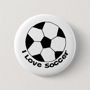 Badge Rond 5 Cm J'Aime Le Football