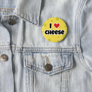 Badge Rond 5 Cm J'aime le fromage