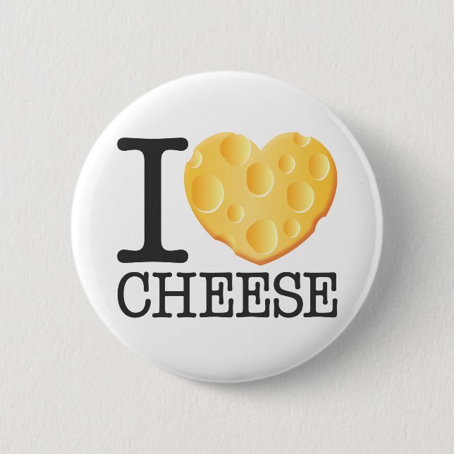 Badge Rond 5 Cm J'aime le fromage (Devant)