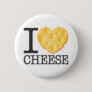 Badge Rond 5 Cm J'aime le fromage