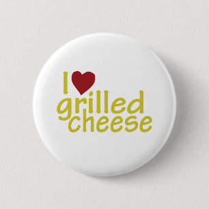 Badge Rond 5 Cm J'aime le fromage grillé