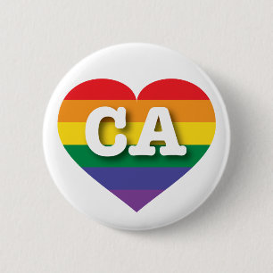 Badge Rond 5 Cm J'aime le Gay pride californien