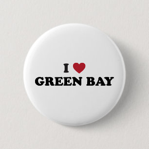 Badge Rond 5 Cm J'aime le Green Bay le Wisconsin