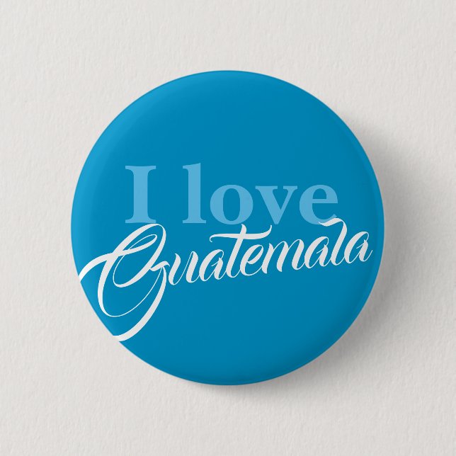 Badge Rond 5 Cm J'aime le Guatemala (Devant)