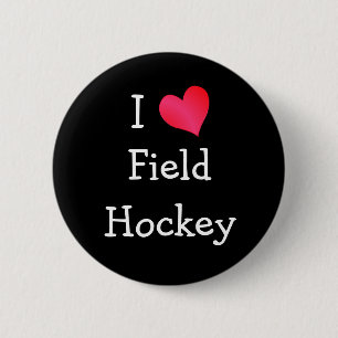 Badge Rond 5 Cm J'Aime Le Hockey De Champ