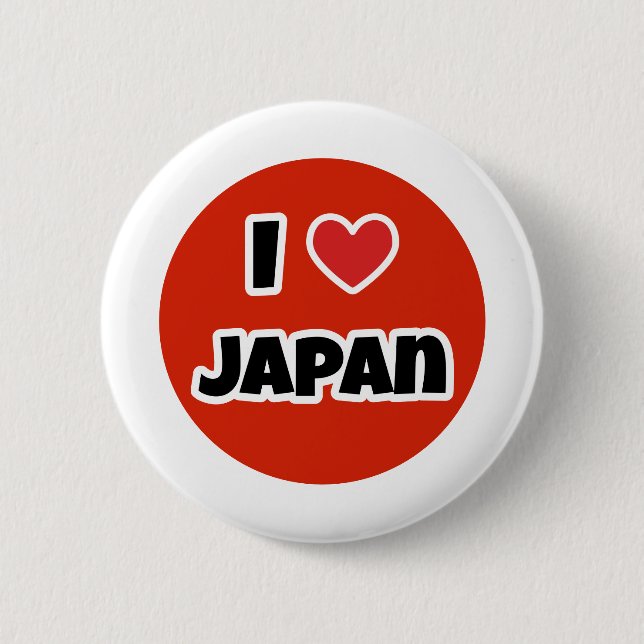 Badge Rond 5 Cm J'aime le Japon (Devant)