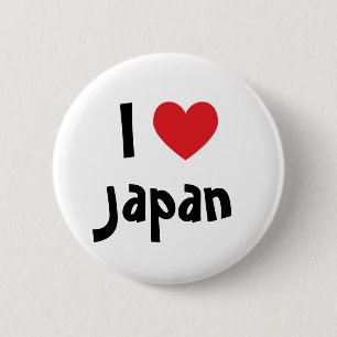 Badge Rond 5 Cm J'aime le Japon