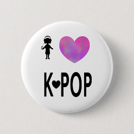 Badge Rond 5 Cm J'aime le K-bruit