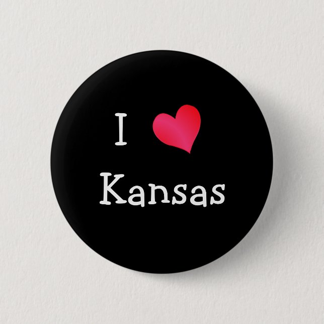 Badge Rond 5 Cm J'aime le Kansas (Devant)