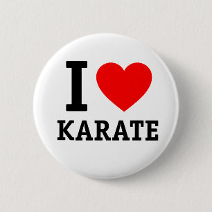 Badge Rond 5 Cm J'aime le karaté