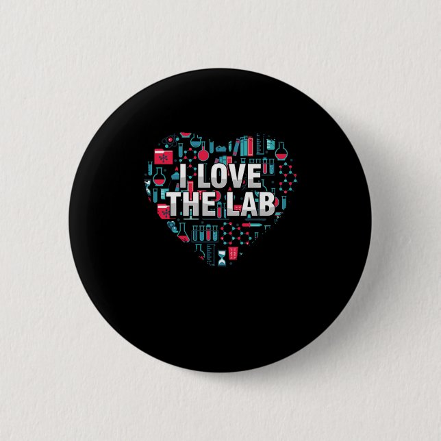 Badge Rond 5 Cm J'Aime Le Laboratoire Technicien Médecine Médi (Devant)