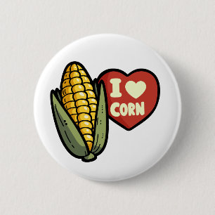 Badge Rond 5 Cm J'aime le maïs