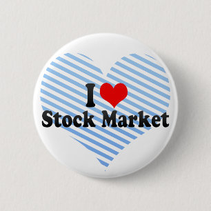 Badge Rond 5 Cm J'aime le marché boursier