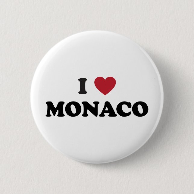 Badge Rond 5 Cm J'aime le Monaco (Devant)