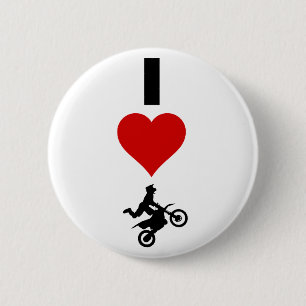 Badge Rond 5 Cm J'aime le motocross (vertical)