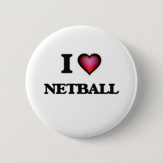 Badge Rond 5 Cm J'aime le net-ball (Devant)