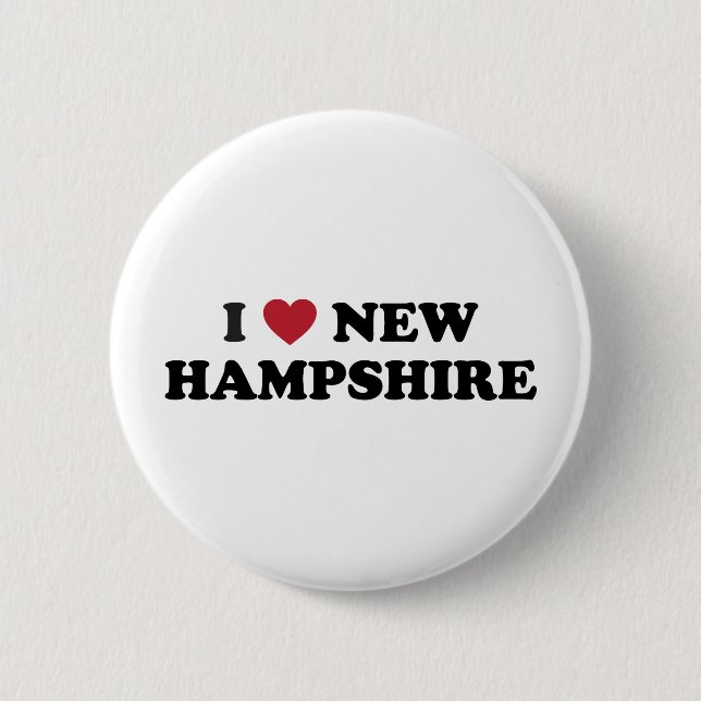 Badge Rond 5 Cm J'aime le New Hampshire (Devant)