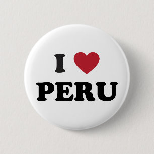 Badge Rond 5 Cm J'aime le Pérou