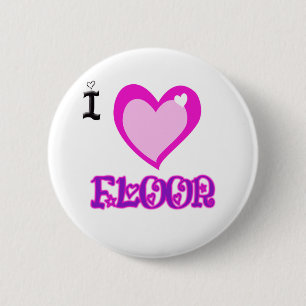 Badge Rond 5 Cm J'AIME le plancher