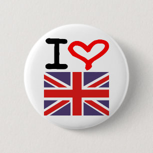 Badge Rond 5 Cm J'aime le R-U