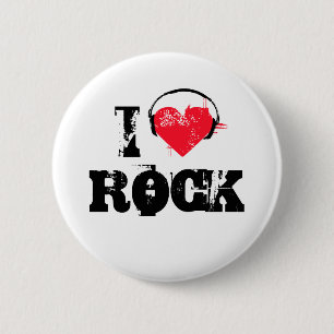 Badge Rond 5 Cm J'aime le rock