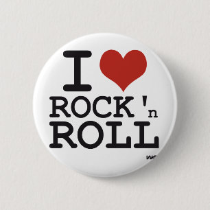 Badge Rond 5 Cm J'aime le rock